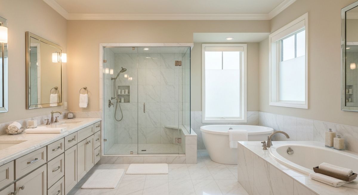 Walk-in tile shower Walk-in tile shower